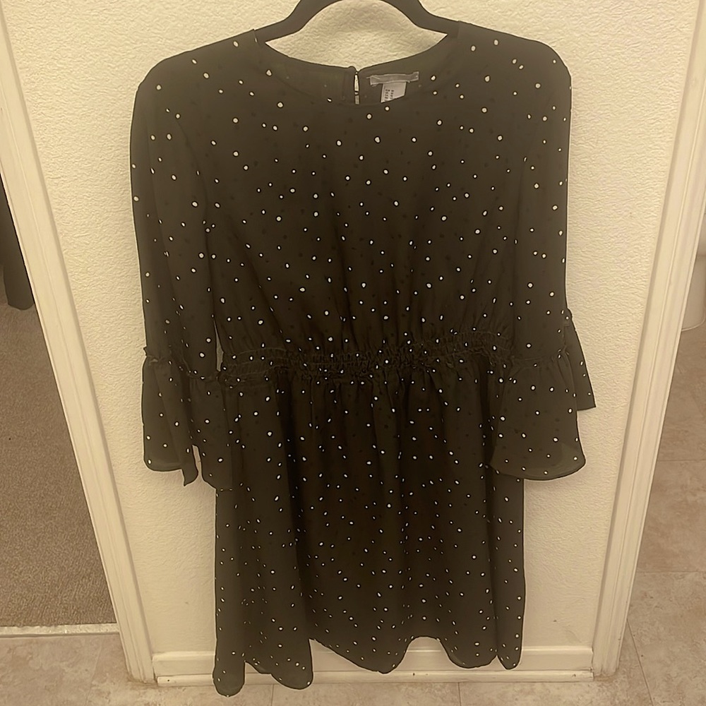 Green polka dot dress